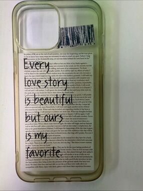 Clear Text Print iPhone Case with Black Script